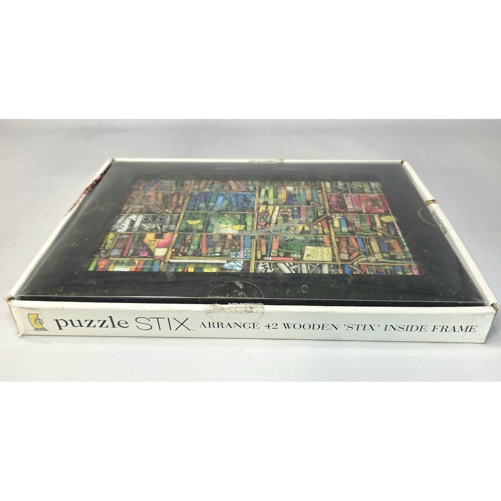 Puzzle STIX Double Sided Wooden Puzzle NYC Times Square Las Vegas Strip w/ Frame - Picture 2 of 5